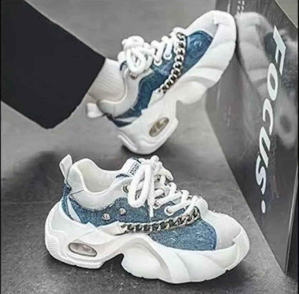 ' '       Running Sport Sneakers Thick Soles Board Shoes for Adults