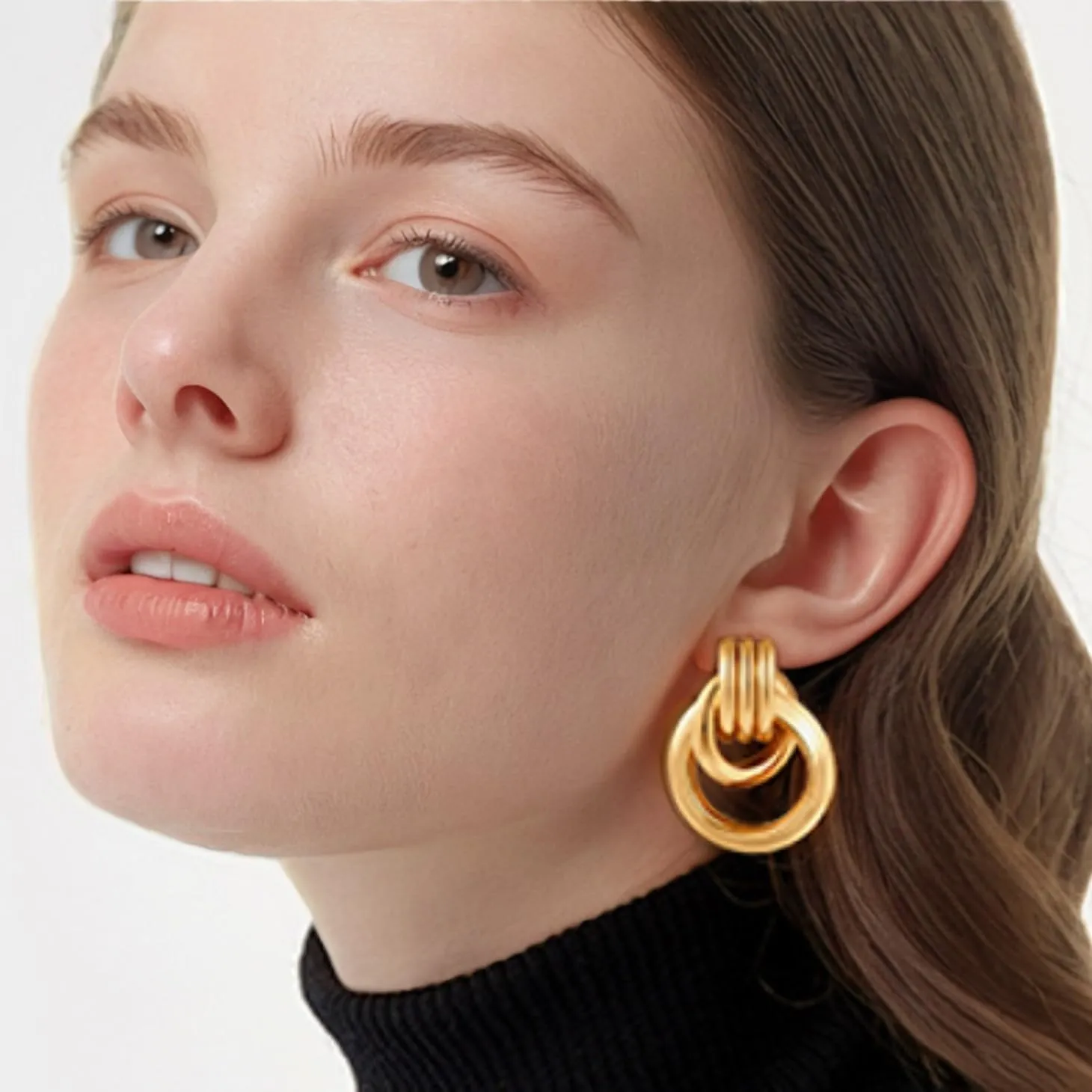 14K Gold Plated Twist Knot Earrings for Women Chunky Statement Earrings Geometric Drop Dangle Jewelry
