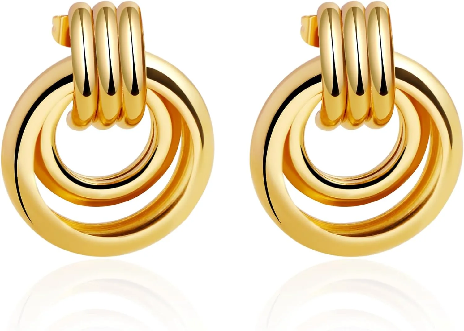14K Gold Plated Twist Knot Earrings for Women Chunky Statement Earrings Geometric Drop Dangle Jewelry