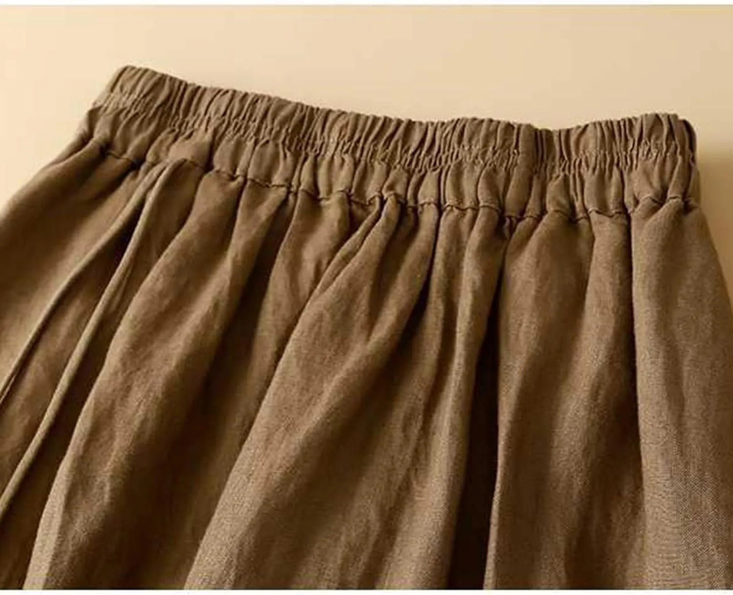 2025 Trendy Skirts for Women Solid Elastic High Waisted Tiered Frill Ruffled Flowy Skorts Summer Casual Loose Skirt
