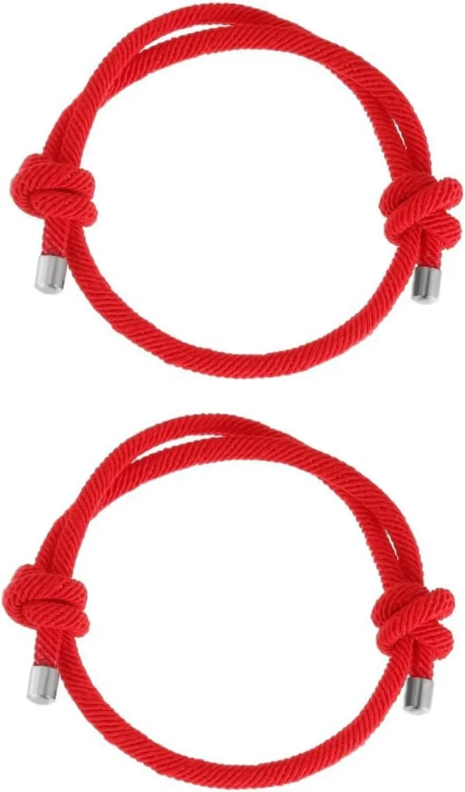 2pc Set Red Rope Friendship Bracelet Braided Cord Handmade Size Chinese Charm Protection Adult Boys and Girls
