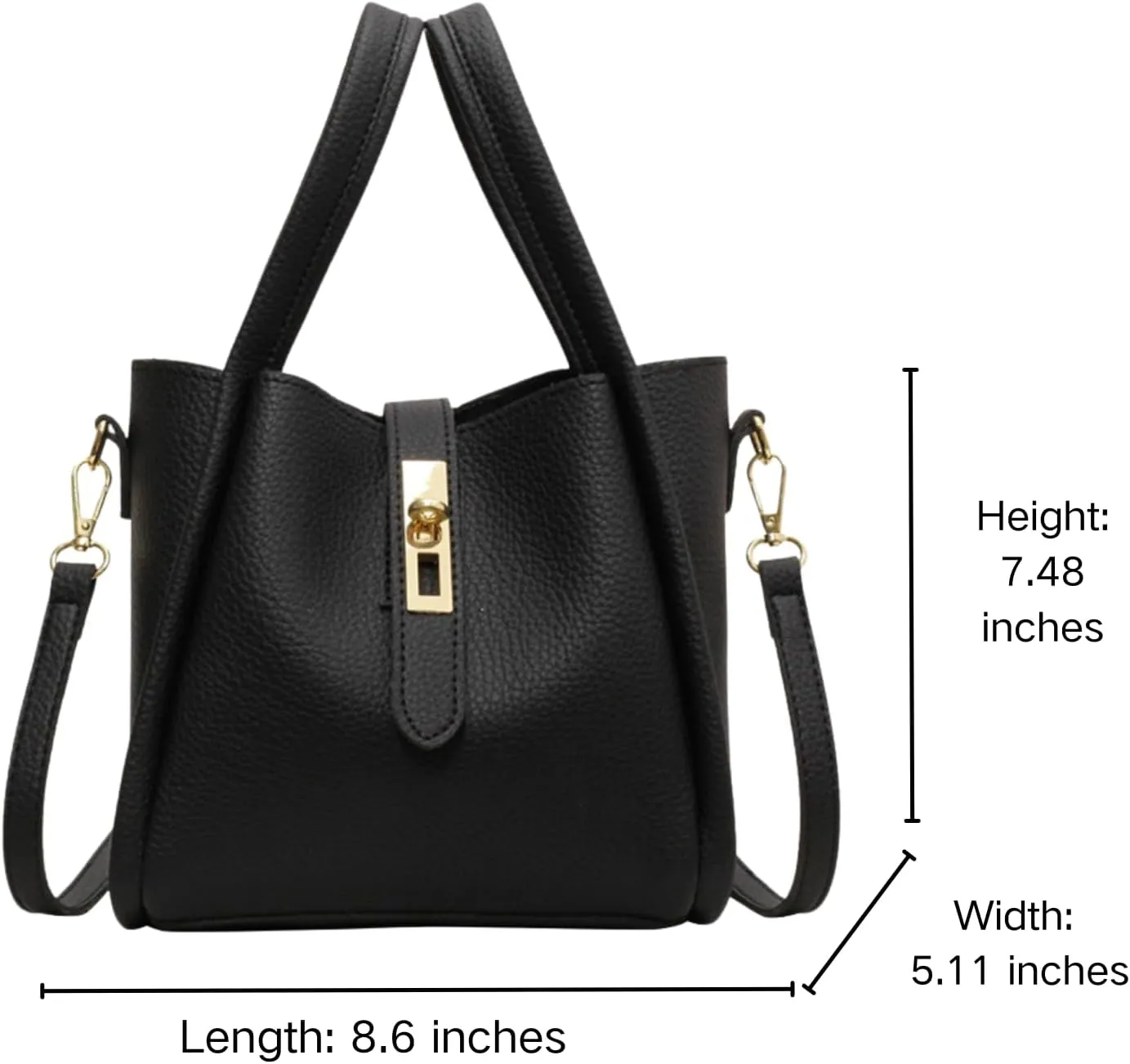 2Pcs Bucket Bags for Women PU Leather Bucket Handbag Work Bucket Tote Bag Trendy Vintage Bucket Shoulder Bag