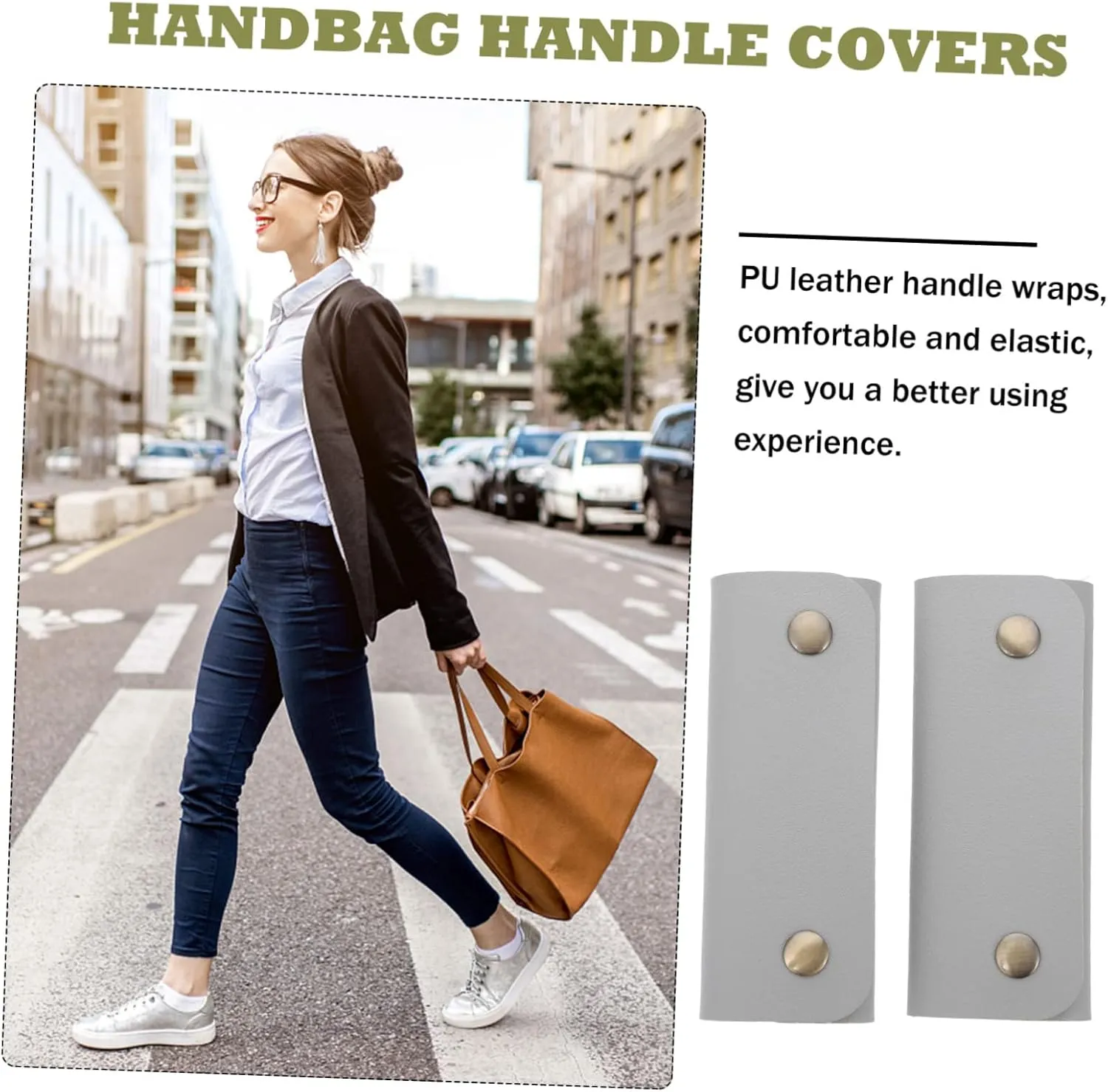 2pcs Leather Handle Pu Handle Wraps Womens Travel Bag Luggage Wraps for Suitcase Leather Travel Bag Handbag Handle Luggage Accessories Handle Protectors Kids Wallet Miss Bags