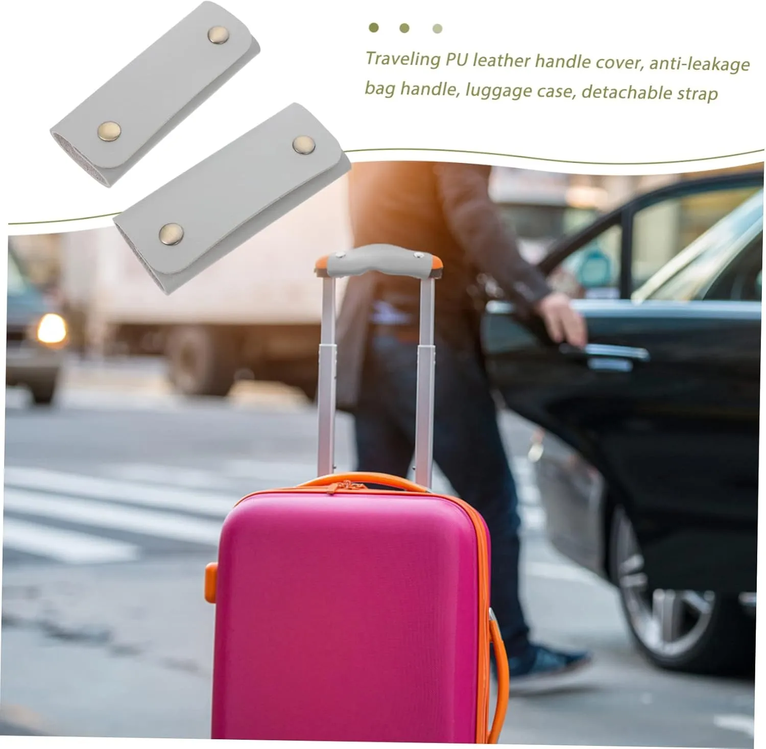 2pcs Leather Handle Pu Handle Wraps Womens Travel Bag Luggage Wraps for Suitcase Leather Travel Bag Handbag Handle Luggage Accessories Handle Protectors Kids Wallet Miss Bags