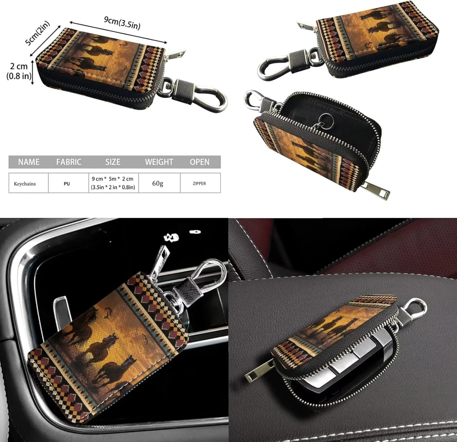 2Pcs Tote Bags Set Crossbody Bags Shoulder Purses for Women Car Key Fob Protector