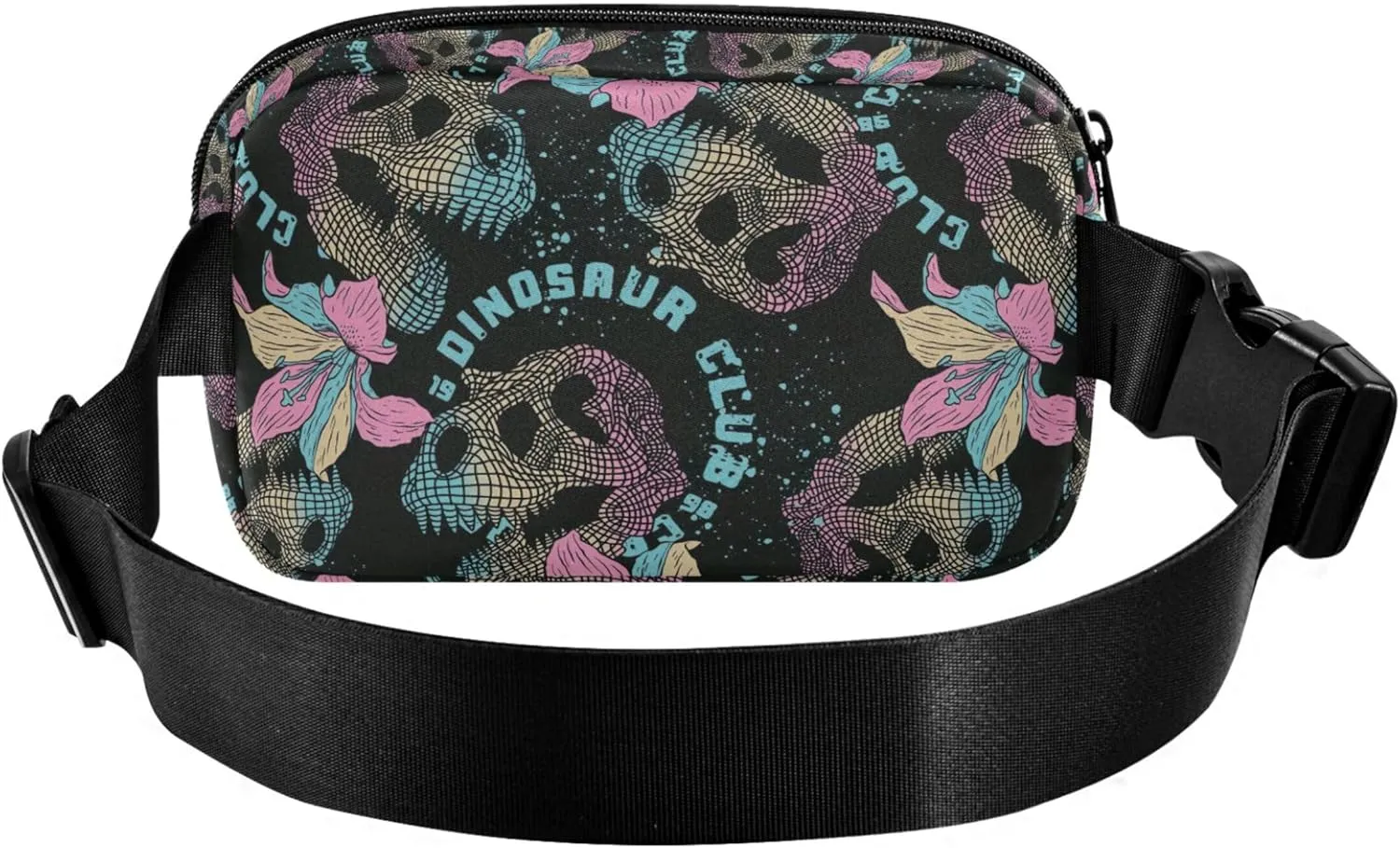 3d Dinosaur Skull Flower Fanny Packs Women Waterproof Belt Bag Hip Pack Fashion Crossbody Waist Pack