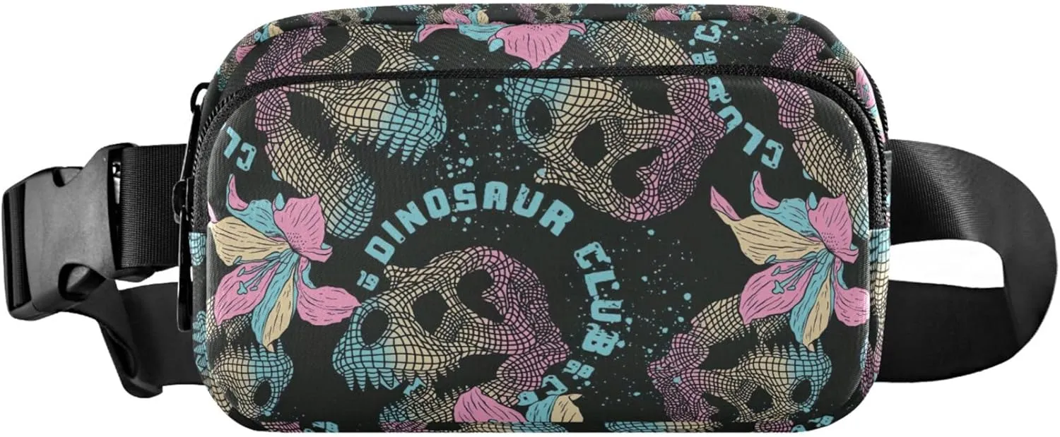 3d Dinosaur Skull Flower Fanny Packs Women Waterproof Belt Bag Hip Pack Fashion Crossbody Waist Pack