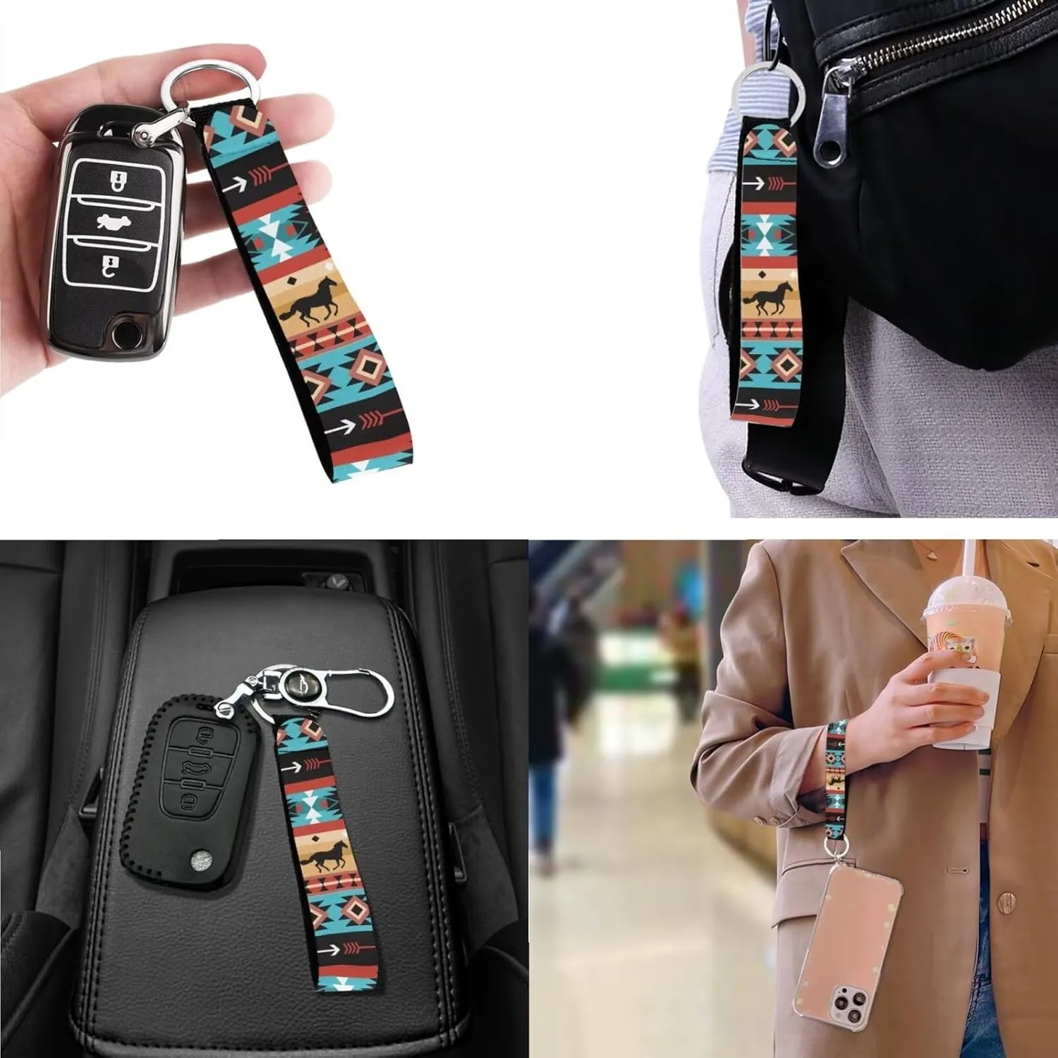 3pcs Tote Handbags Wallet and Keychain for Women Daliy Use