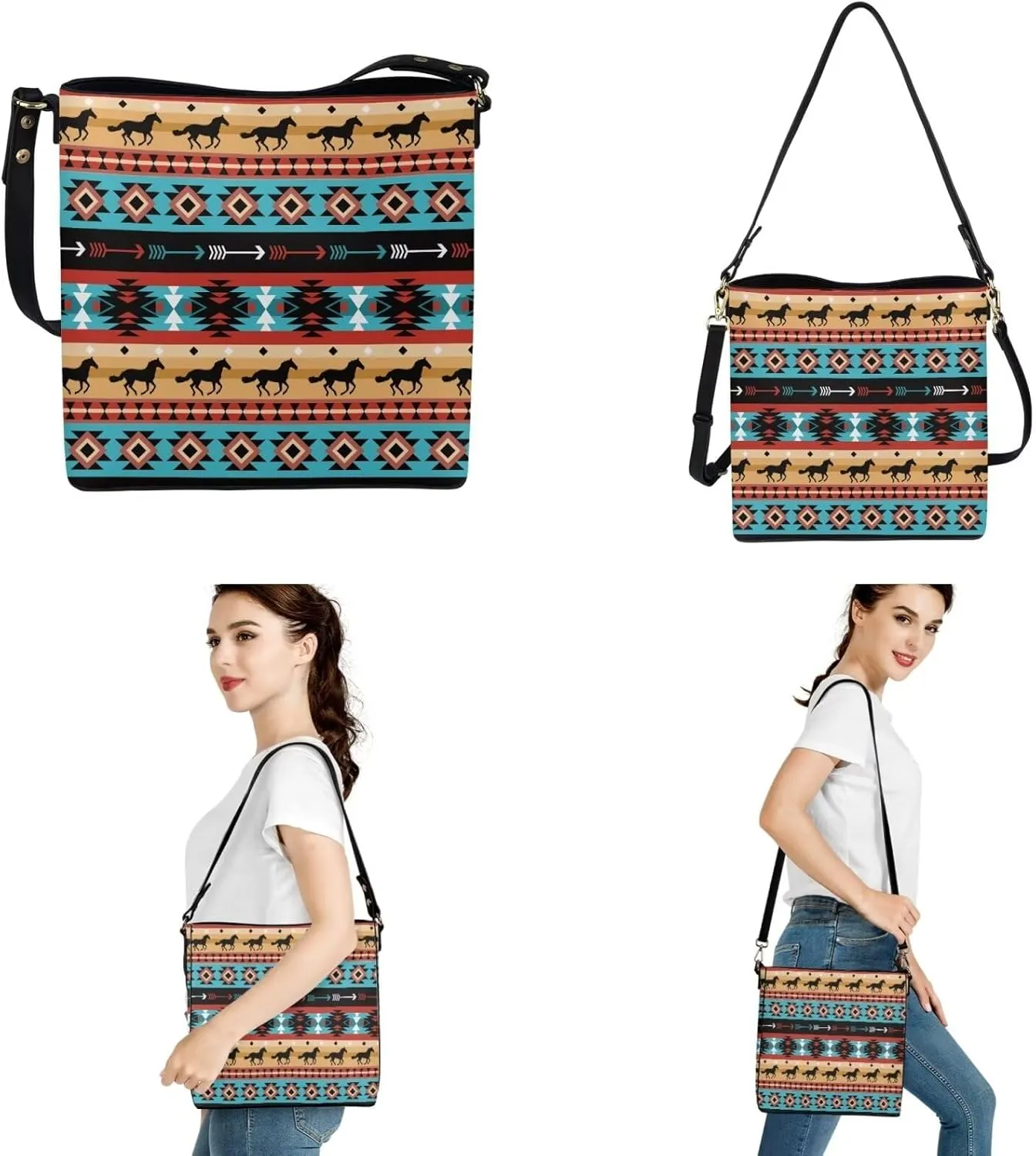 3pcs Tote Handbags Wallet and Keychain for Women Daliy Use