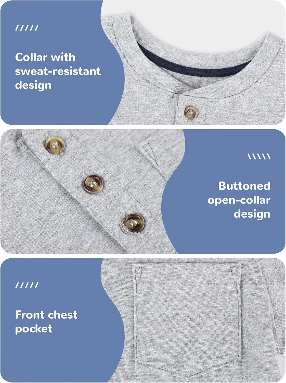 4 Pack Toddler Boys Shirts Toddler Boys Short Sleeve Cotton T Shirts Henley Pocket T-Shirt Tops Tee for Little Kids