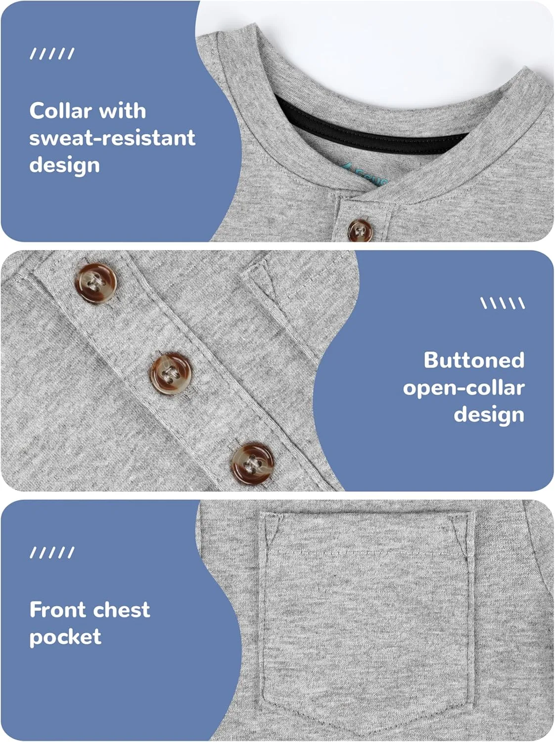4 Pack Toddler Boys Shirts Toddler Boys Short Sleeve Cotton T Shirts Henley Pocket T-Shirt Tops Tee for Little Kids