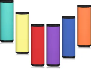 6 Pcs Luggage Handle Wrap Set 5.9inch Luggages identifiers for Suitcase Luggage Handle Wraps Replacement Bright Luggages Tags for Suitcases Carry on Strap Bag Spotter Travel Accessories(6 Color)