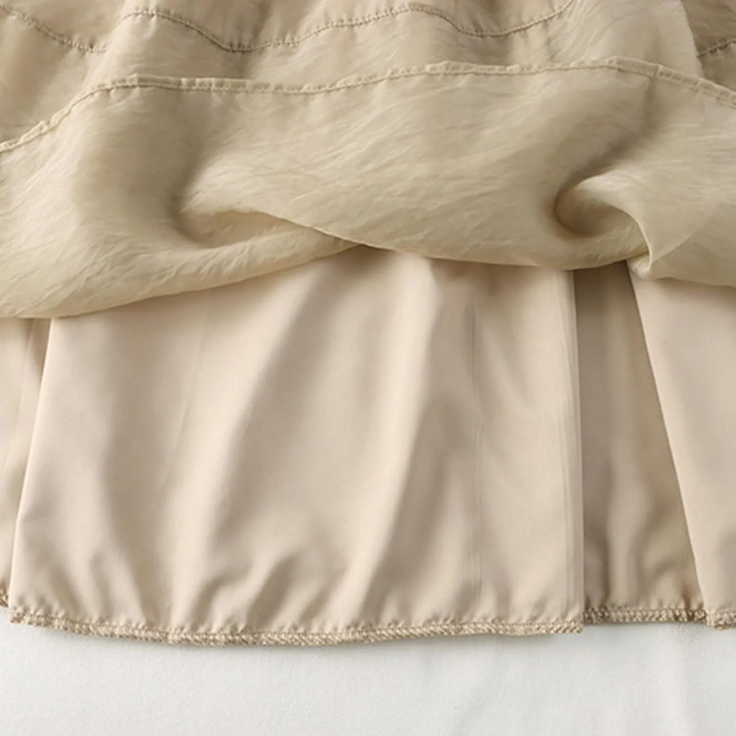 A Line Skirt Women Pleated Layered Skirts Casual Tulle Skirt Flowy Long Skirts High Waist Midi Skirt with Pockets