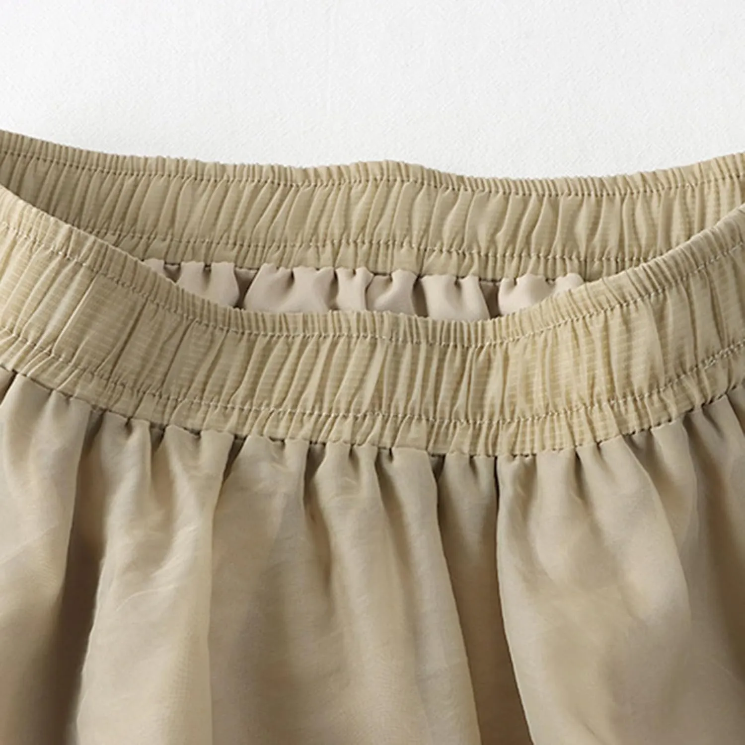A Line Skirt Women Pleated Layered Skirts Casual Tulle Skirt Flowy Long Skirts High Waist Midi Skirt with Pockets