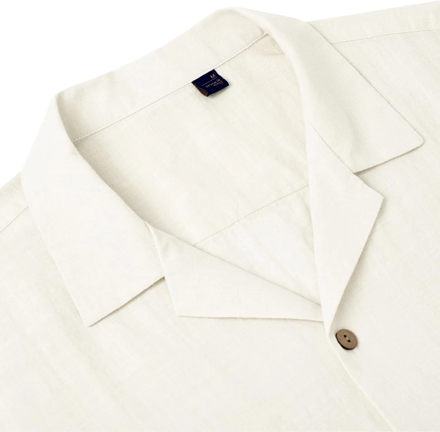 Alimens & Gentle Cuban Linen Shirts for Men Short Sleeve Button Down Shirt Cotton Summer Beach Camp Vacation Hawaiian Shirts