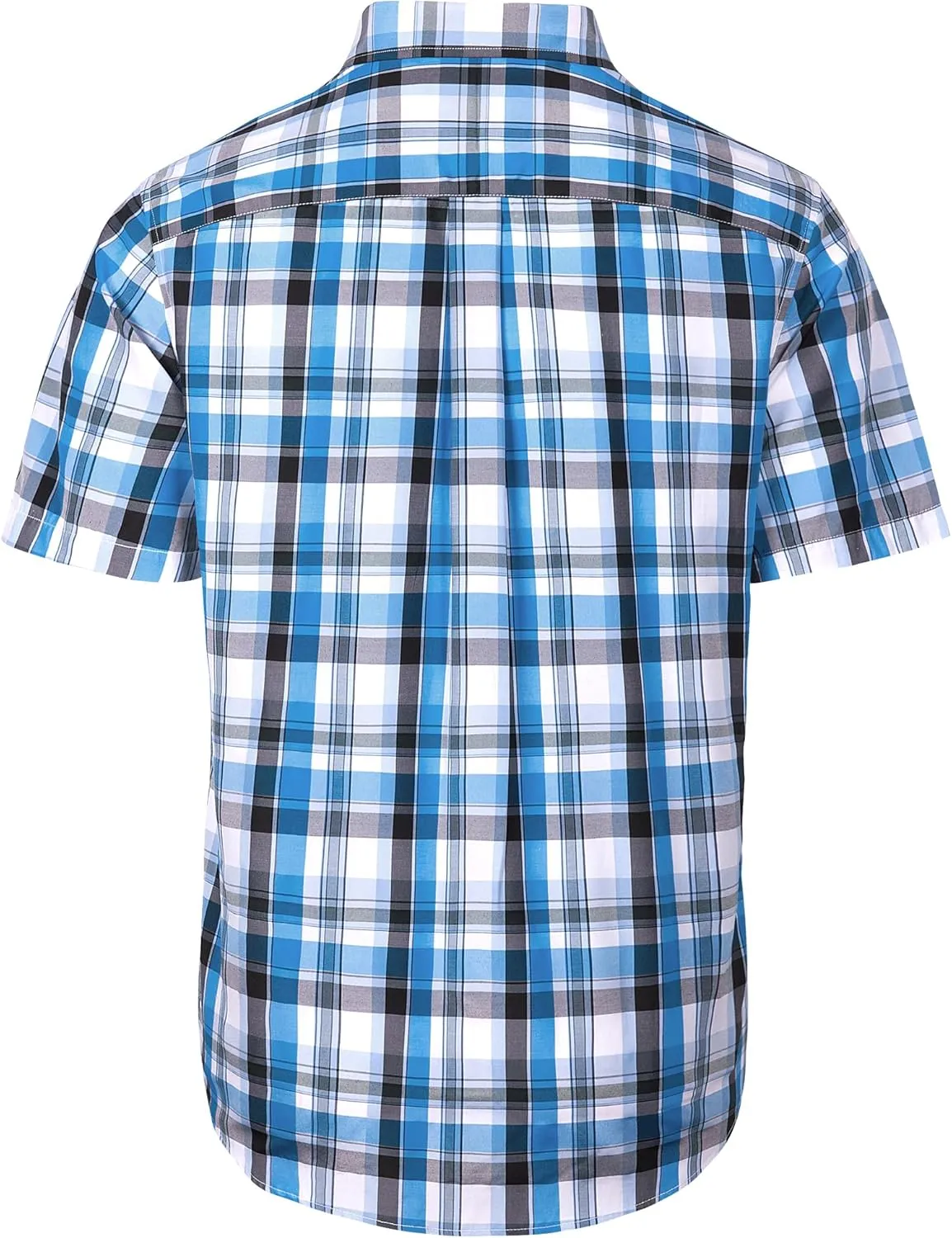 Alimens & Gentle Mens Plaid Short Sleeve Button Down Shirts Cotton Regular Fit Casual Gingham Shirts