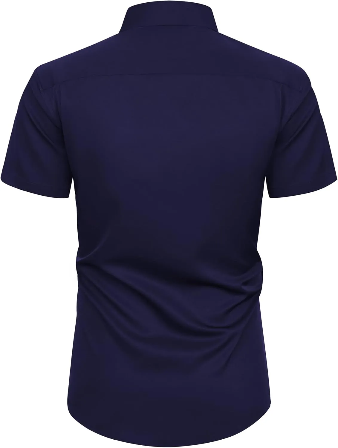 Alimens & Gentle Mens Short Sleeve Dress Shirts Wrinkle Free Solid Casual Button Down Shirts with Pocket
