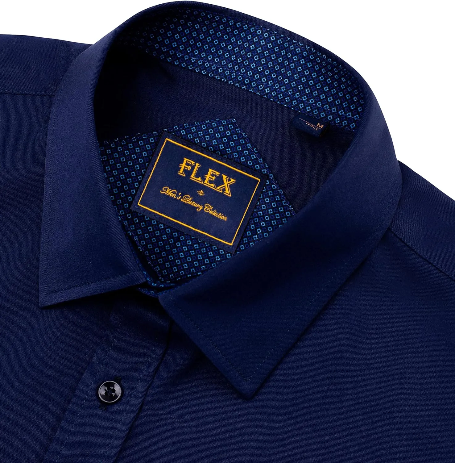 Alimens & Gentle Mens Short Sleeve Dress Shirts Wrinkle Free Solid Casual Button Down Shirts with Pocket