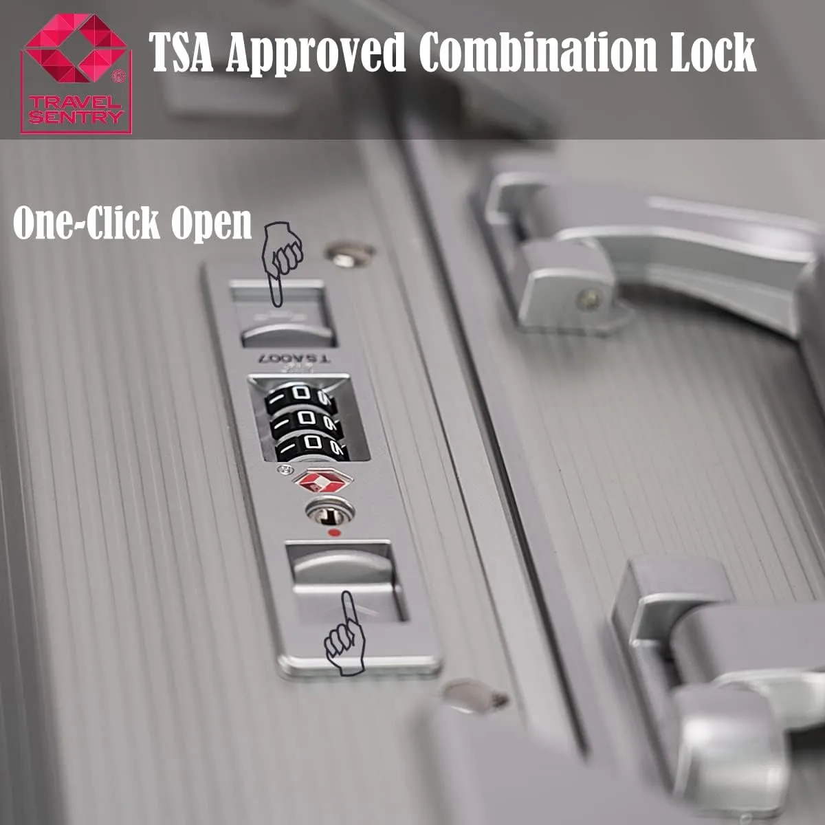 Aluminum Carry-on Luggage: Silver 20 inch Aluminum-Made Entire Shell Zipperless USB-C Port TSA Locks Spinner - Weekend Getaways International travel Business