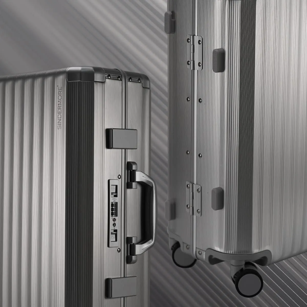 Aluminum Carry-on Luggage: Silver 20 inch Aluminum-Made Entire Shell Zipperless USB-C Port TSA Locks Spinner - Weekend Getaways International travel Business