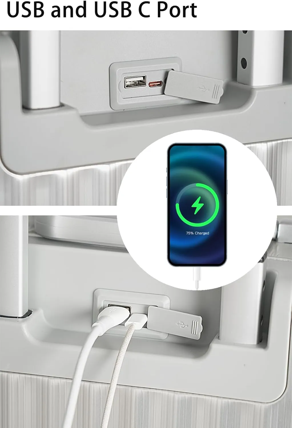 Aluminum Carry-on Luggage: Silver 20 inch Aluminum-Made Entire Shell Zipperless USB-C Port TSA Locks Spinner - Weekend Getaways International travel Business
