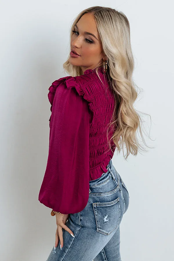 Always On Time Smocked Top In Orchid