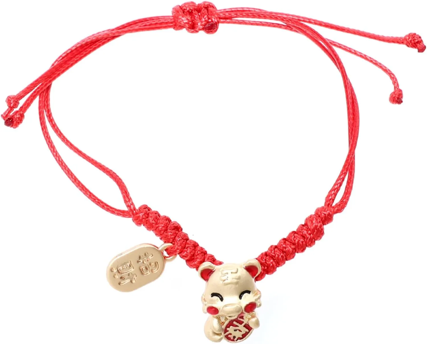 Amulet Bracelet Tiger Zodiac Cord Chain for Tiger Year Handmade for Evil Protection