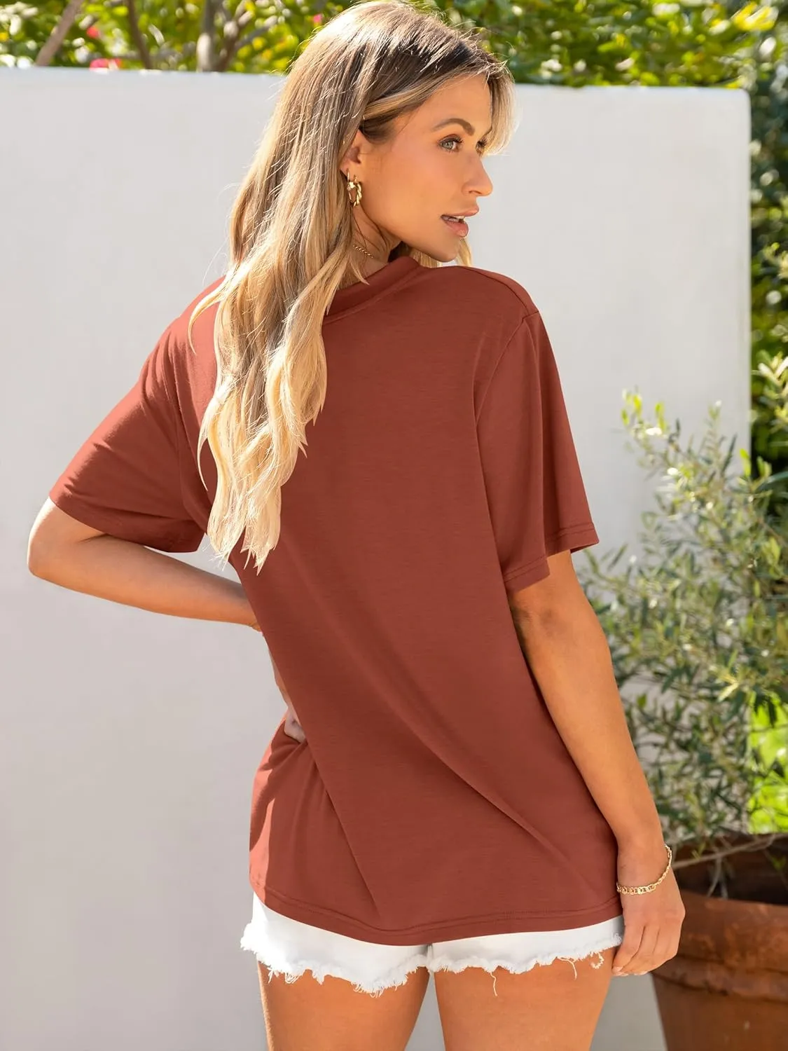 ANRABESS Womens Oversized T Shirts Short Sleeve Crewneck Tops Casual Loose Basic Tee Shirts 2025 Summer Trendy Outfits