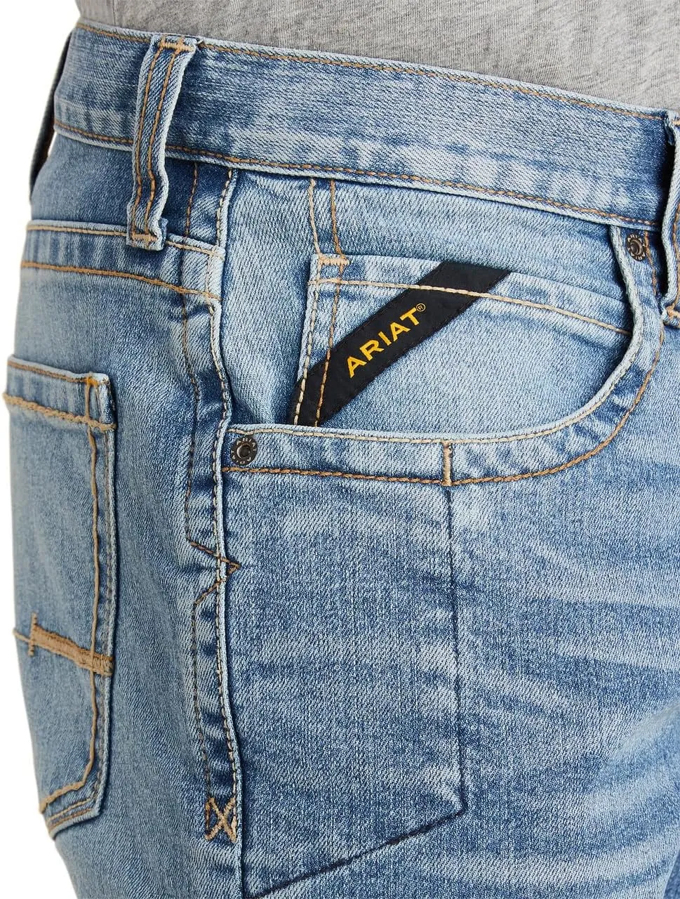 ARIAT Men's Rebar M5 Durastretch Washed Twill Dungaree Straight Leg Pant
