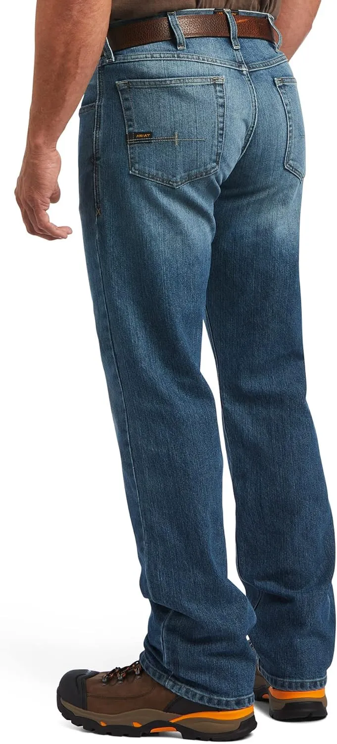 ARIAT Men's Rebar M5 Durastretch Washed Twill Dungaree Straight Leg Pant