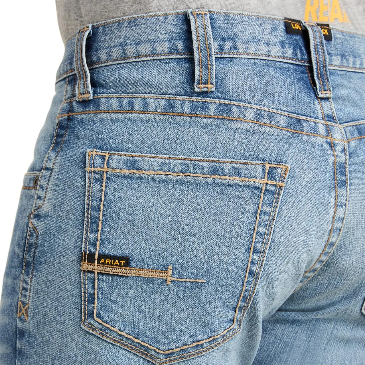 ARIAT Men's Rebar M5 Durastretch Washed Twill Dungaree Straight Leg Pant