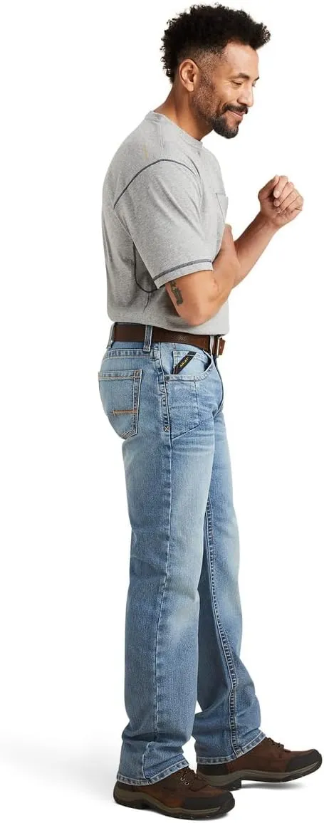 ARIAT Men's Rebar M5 Durastretch Washed Twill Dungaree Straight Leg Pant