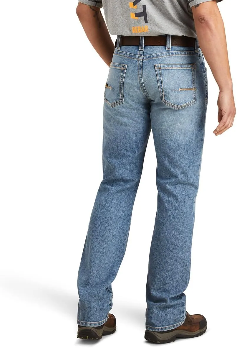 ARIAT Men's Rebar M5 Durastretch Washed Twill Dungaree Straight Leg Pant