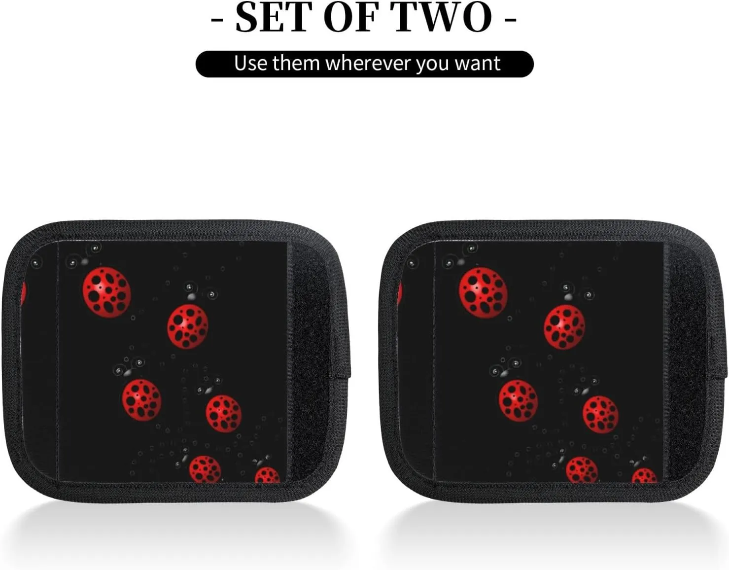 Art Ladybug Tracks Luggage Case Handle Protection Identification Cover Travel Luggage Handle Wraps Grip for Suitcase