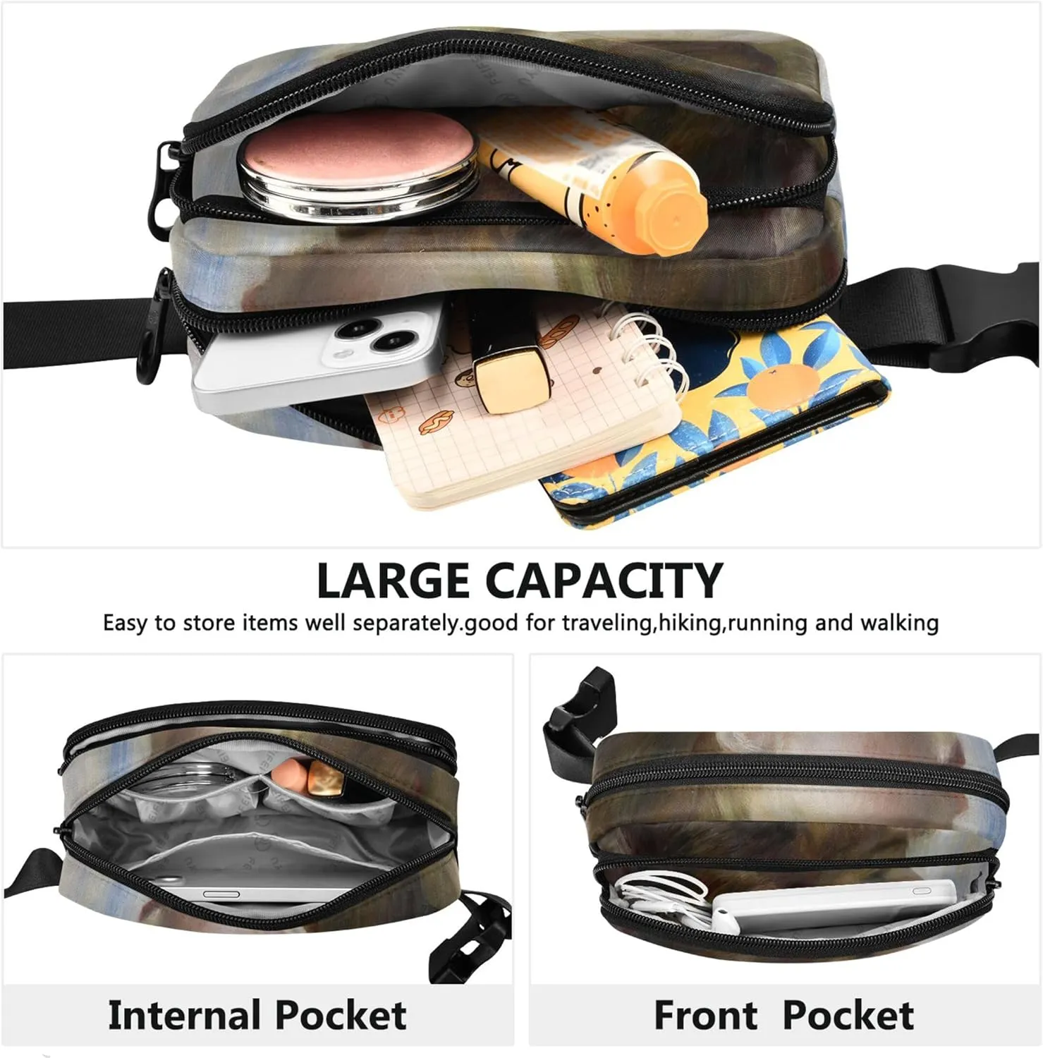 Auguste Renoir Prints Young Woman Women Fanny Packs Hip Pack Belt Pouch Waterproof Pattern Waist Pouches for Men