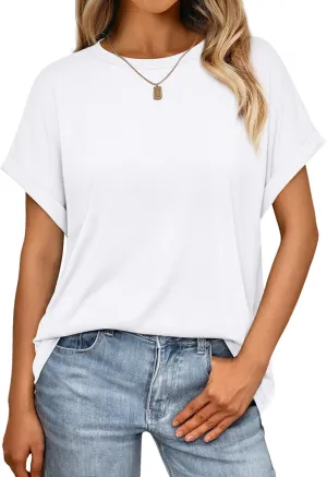 AUTOMET Womens Summer Tops Oversized Short Sleeve Business Casual T Shirts Trendy Fashion Clothes Spring Outfits 2025