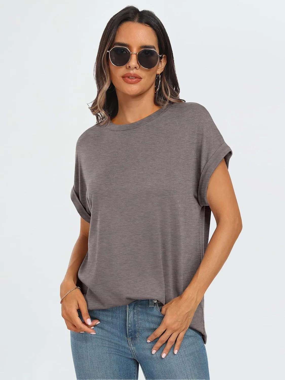 AUTOMET Womens Summer Tops Oversized Short Sleeve Business Casual T Shirts Trendy Fashion Clothes Spring Outfits 2025