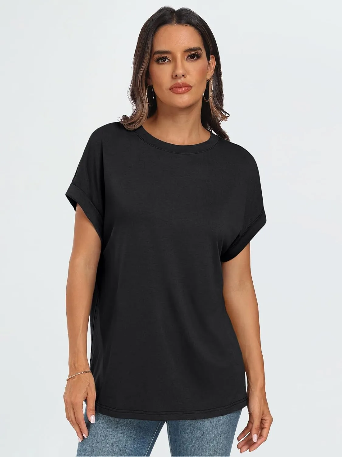 AUTOMET Womens Summer Tops Oversized Short Sleeve Business Casual T Shirts Trendy Fashion Clothes Spring Outfits 2025