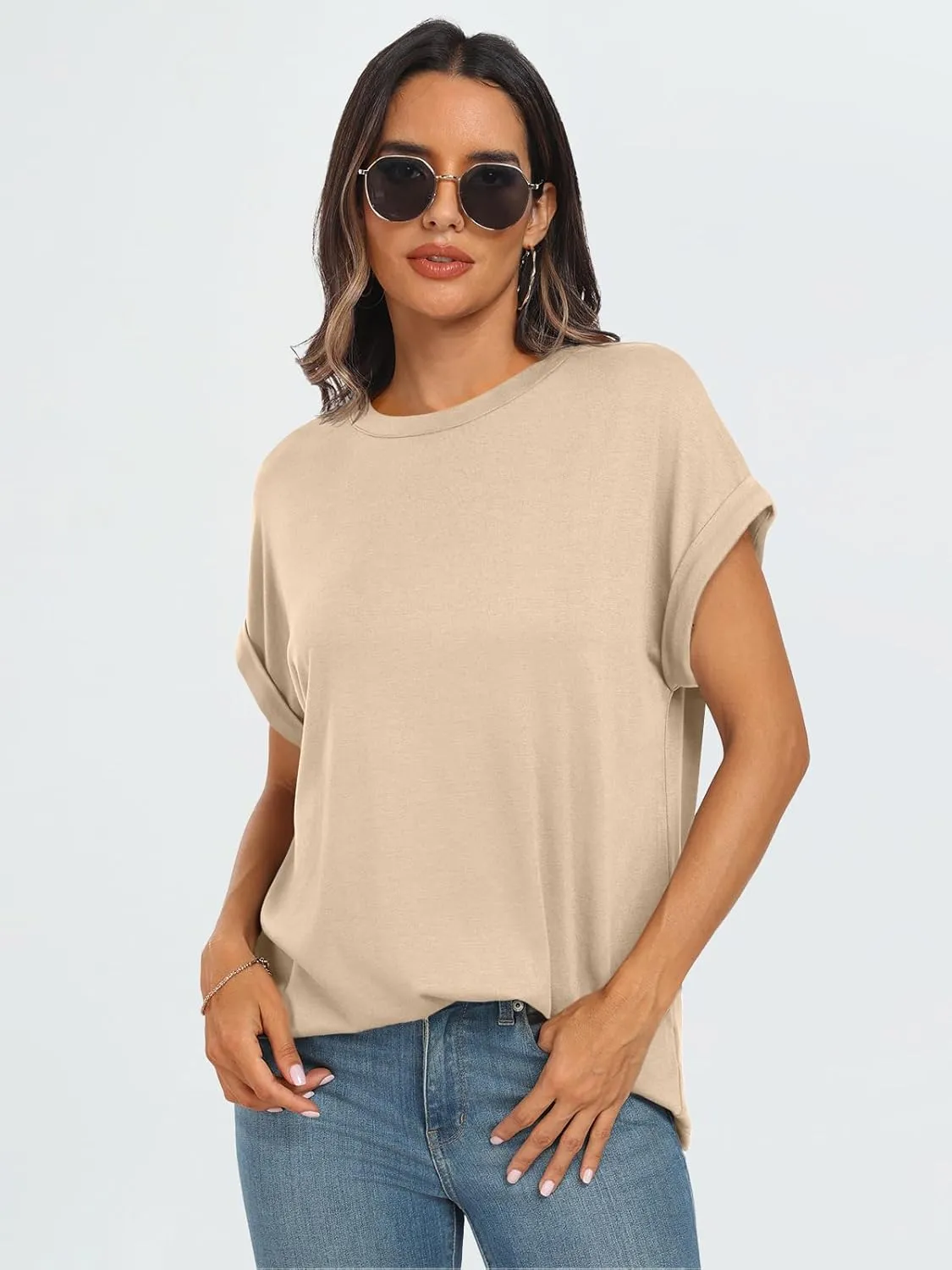 AUTOMET Womens Summer Tops Oversized Short Sleeve Business Casual T Shirts Trendy Fashion Clothes Spring Outfits 2025