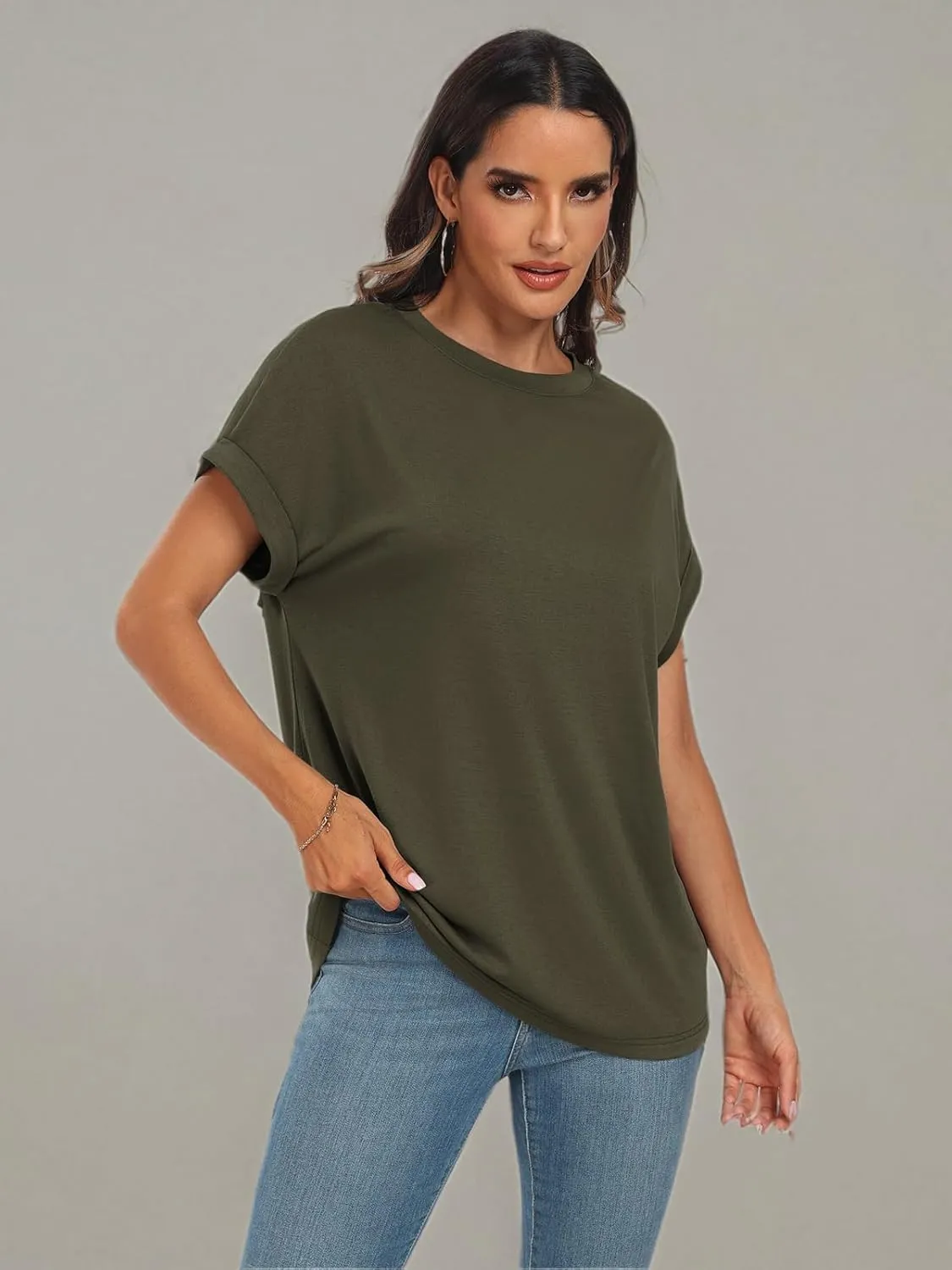 AUTOMET Womens Summer Tops Oversized Short Sleeve Business Casual T Shirts Trendy Fashion Clothes Spring Outfits 2025