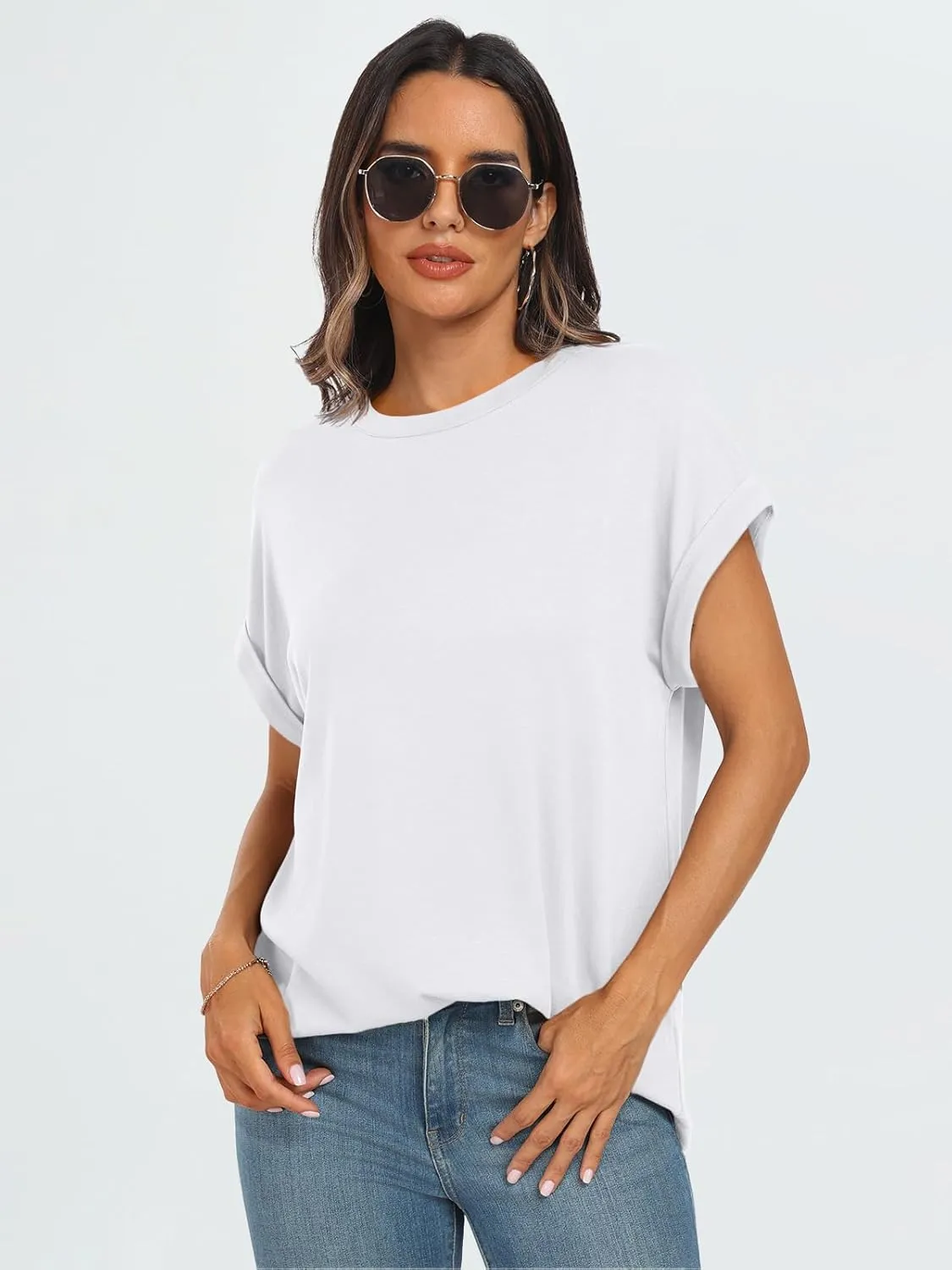 AUTOMET Womens Summer Tops Oversized Short Sleeve Business Casual T Shirts Trendy Fashion Clothes Spring Outfits 2025