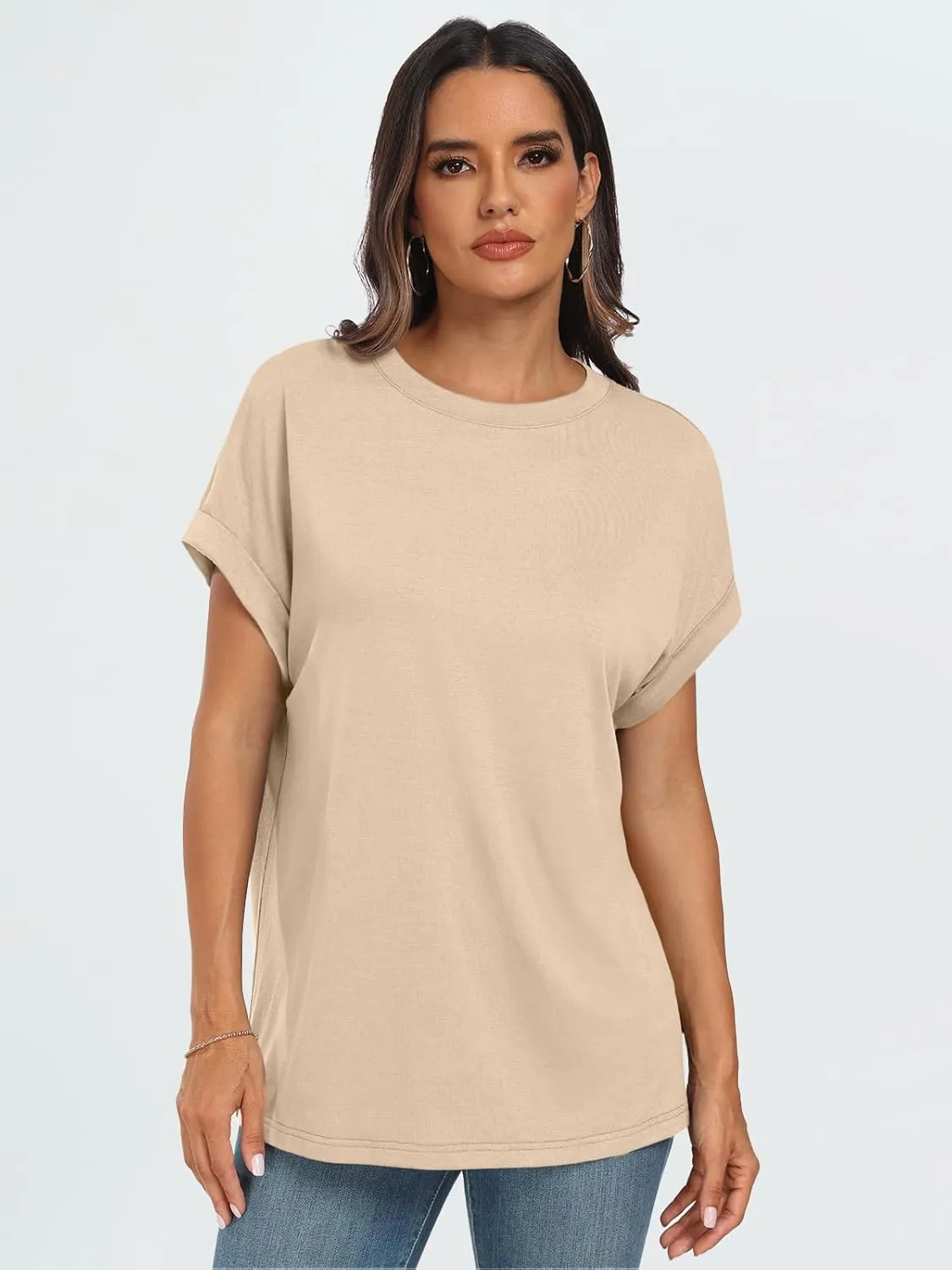 AUTOMET Womens Summer Tops Oversized Short Sleeve Business Casual T Shirts Trendy Fashion Clothes Spring Outfits 2025