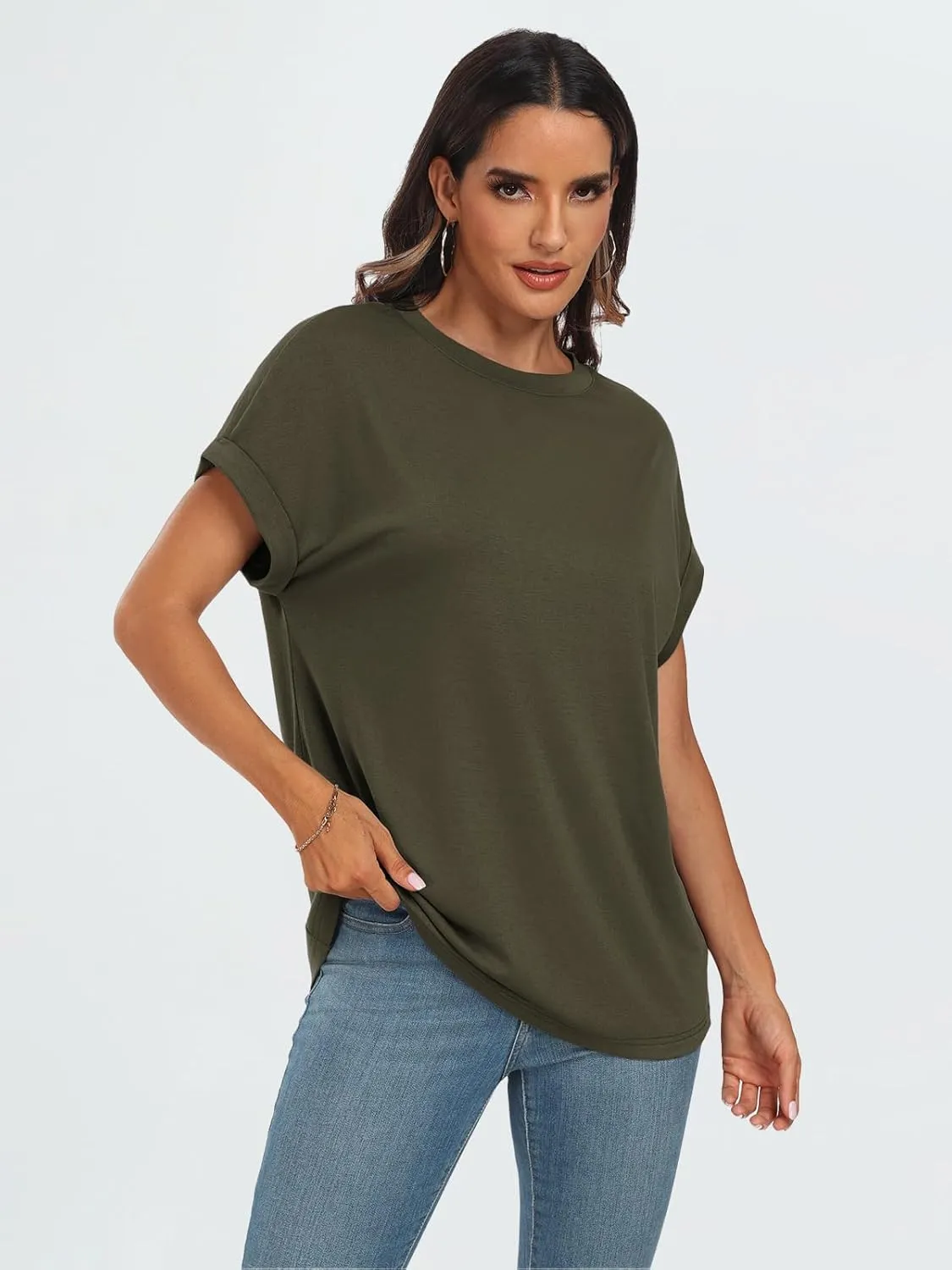 AUTOMET Womens Summer Tops Oversized Short Sleeve Business Casual T Shirts Trendy Fashion Clothes Spring Outfits 2025