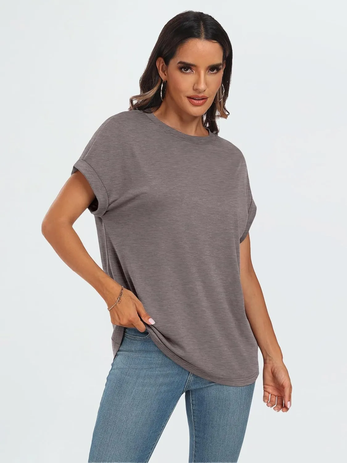 AUTOMET Womens Summer Tops Oversized Short Sleeve Business Casual T Shirts Trendy Fashion Clothes Spring Outfits 2025