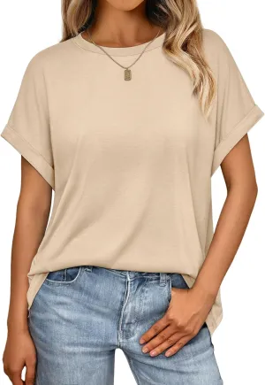 AUTOMET Womens Summer Tops Oversized Short Sleeve Business Casual T Shirts Trendy Fashion Clothes Spring Outfits 2025