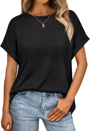 AUTOMET Womens Summer Tops Oversized Short Sleeve Business Casual T Shirts Trendy Fashion Clothes Spring Outfits 2025