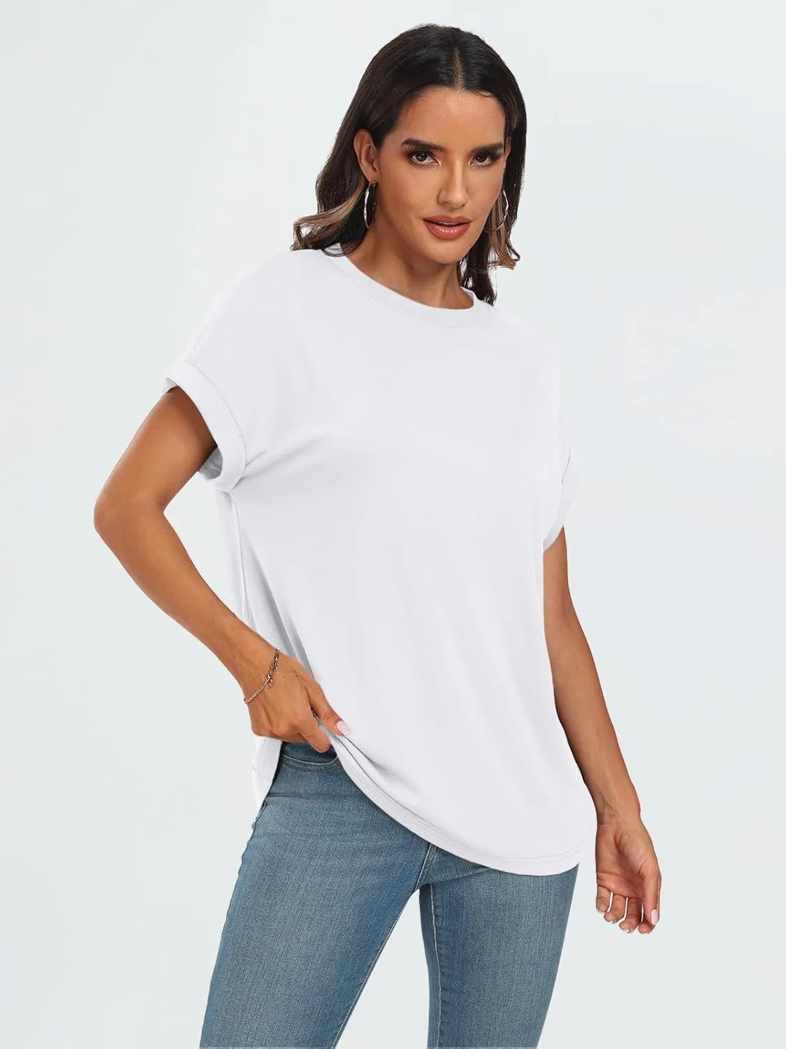 AUTOMET Womens Summer Tops Oversized Short Sleeve Business Casual T Shirts Trendy Fashion Clothes Spring Outfits 2025
