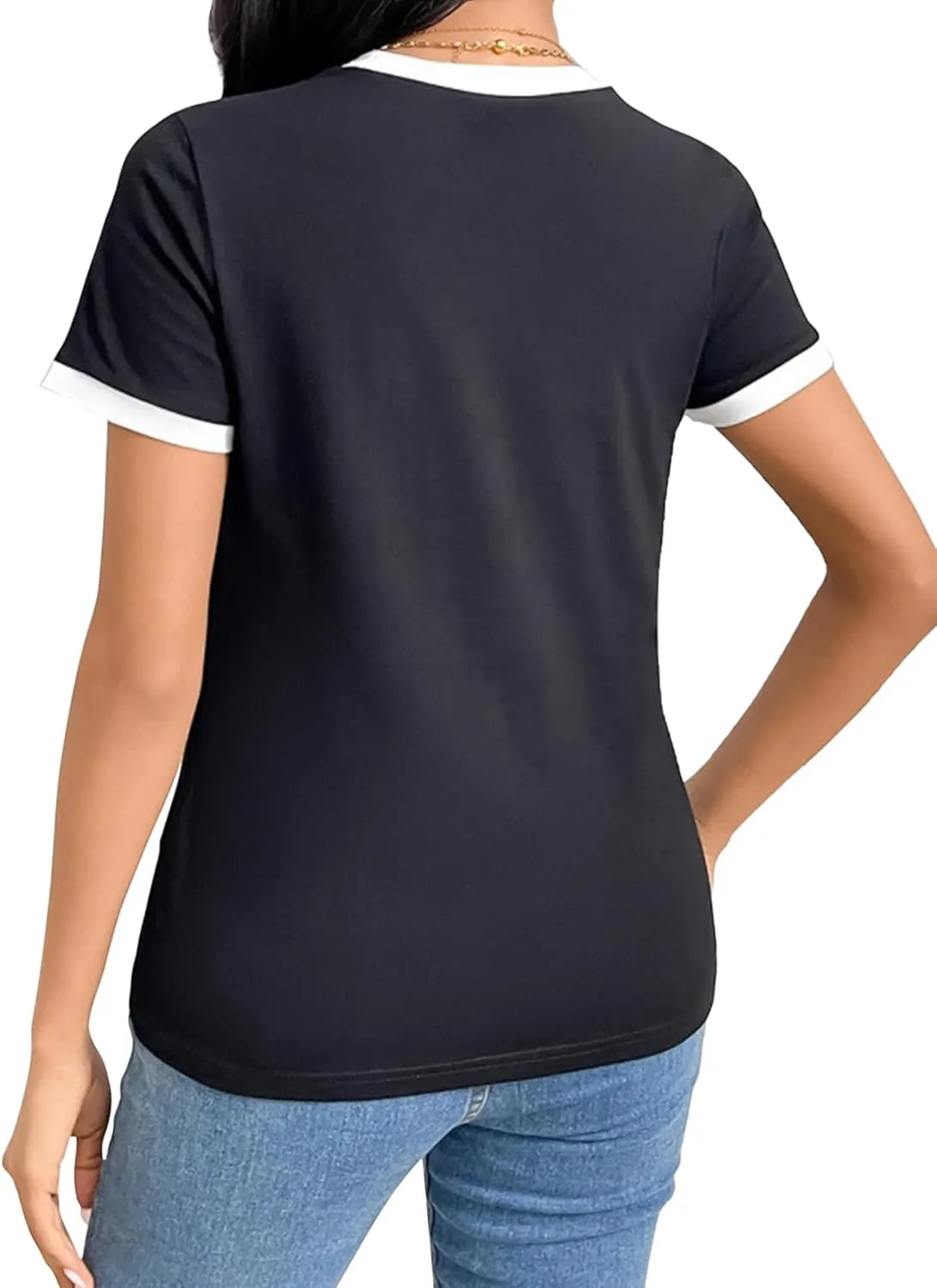 Avanova Womens Graphic Letter Print Short Sleeve T-Shirts Crewneck Casual Summer Cute Tees Tops