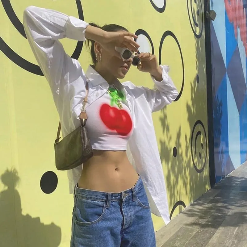 Baby Tees for Women Y2K Short Sleeve Graphic Crop Tops Grunge T-Shirts