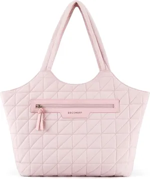 BAGSMART Tote Bag for Women, Lightweight Travel Purse with Zipper, Quilted Puffer Shoulder HandBags for Work